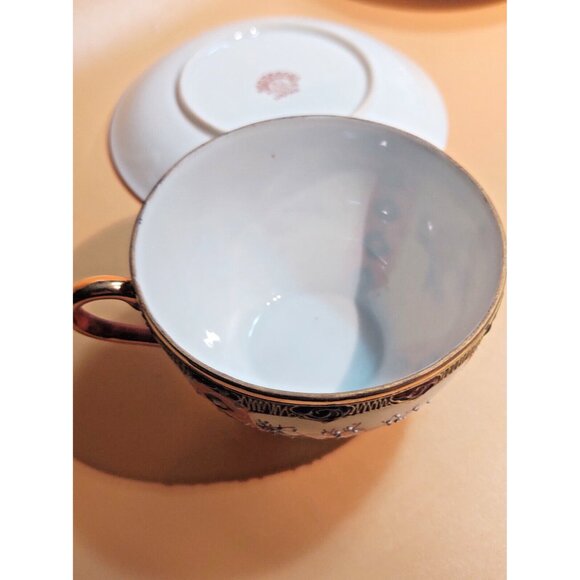 Antique Egg Shell Porcelain Hand Painted Lusterware Cup & Saucer Set RS Japan - Picture 10 of 16